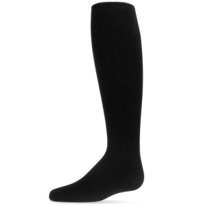 Memoi Girls' Flocked Back Seam Opaque Tights Black 14-16 - 1 of 1