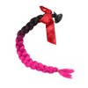 Unique Bargains Bicycle Motorcycle Helmet Pigtail Braids Hair Suction Cup Black Rose Red 22" - 3 of 4