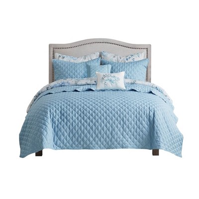 Gracie Mills Ronald Botanical Bliss 8-Piece Printed Seersucker Comforter and Quilt Set Collection