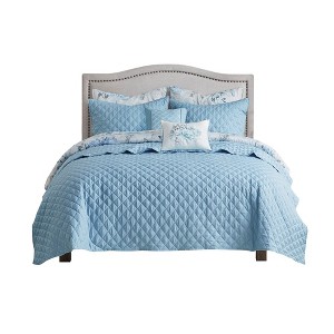Gracie Mills Ronald Botanical Bliss 8-Piece Printed Seersucker Comforter and Quilt Set Collection - 1 of 4