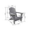 FURNIinspire Patio Accent Chairs Folding Adirondack Chair, Outdoor Adirondack Chair With Cup Holder, Wood Texture Folding Chair, Black, 32"*29"*36" - 3 of 4
