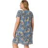 Agnes Orinda Women's Plus Size Floral Inverted Box Pleat Boho T-Shirt Dresses - 4 of 4
