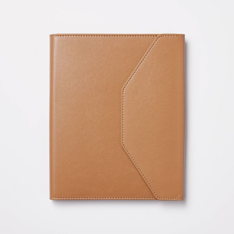 Faux Leather Padfolio with Pockets and 80 Page College Rule Notepad Brown - Threshold&#8482;, 1 of 5