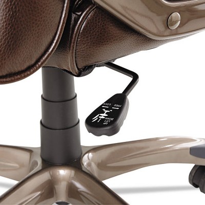 Alera High-Back Swivel Executive Chair with Adjustable Arms in Brown Leather