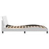 vidaXL Bed Frame with Headboard White Faux Leather Full Size 81.9"x55.9"x29.3" Modern Design with Foam Pillow - 4 of 4