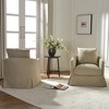 KINWELL 32" Wide Down Fill Upholstered Slipcovered Swivel Barrel Accent Armchair, Set of 2 - 3 of 4