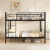Infans Metal Twin Over Twin Bunk Bed with Built-in Ladder Safety Guardrail Black - 3 of 4