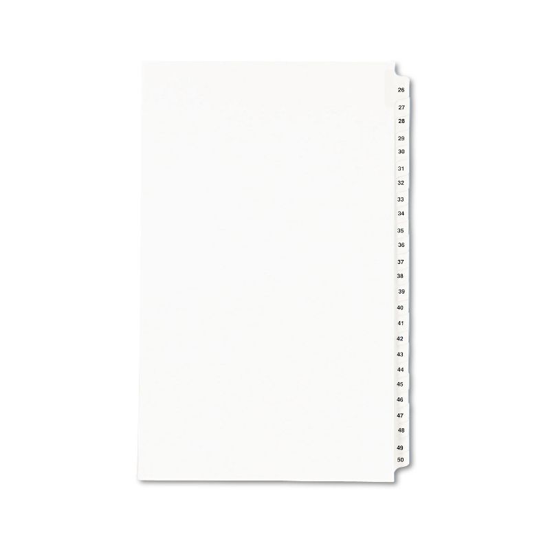 Avery-Style Legal Exhibit Side Tab Divider Title: 26-50 14 x 8 1/2 White 01431, 1 of 7