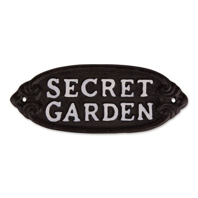 Cast Iron Secret Garden Sign Black - Zingz & Thingz