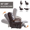 Grey Chenille Power Lift Recliner Chair with Solid Wood Armrests and Heat Massage for Living Room Apartment - 3 of 4