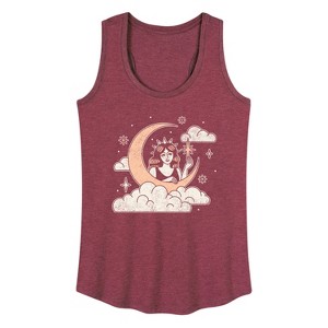 Women's - Instant Message - Celestial Moon Woman Graphic Racerback Tank - 1 of 4
