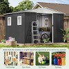 Metal Garden Shed with Lockable Door and Windows,Aluminum Alloy Frame Outdoor Storage Shed,Weatherproof Metal Utility Tool Shed-Coolbibila - 3 of 4