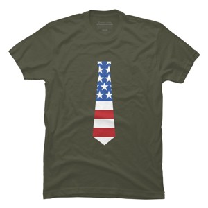 Men's Design By Humans Fourth Of July Simple American Flag Tie By FreshDressedTees T-Shirt - 1 of 2