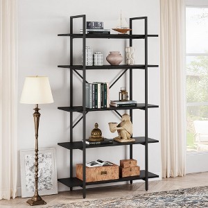 5 Tier Bookcase, 67.9” Bookshelf for Living Room, Large Book Shelf with 5 Open Bookshelves with Roman Column, Display Shelves - 1 of 4