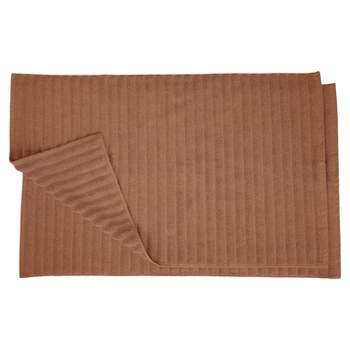 Classic Solid Eco-Friendly Modern Textured Premium Cotton Traditional 2-Piece Absorbent Bath Mat Set by Blue Nile Mills