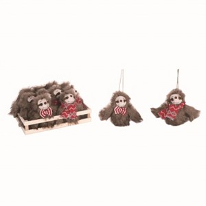 Transpac Polyester 9.84 in. Multicolor Christmas Plush Holiday Sloth Ornaments Set of 12 - 1 of 2