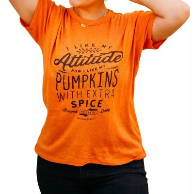 Women's Pumpkin Attitude Tee - SOUTHERN BLISS