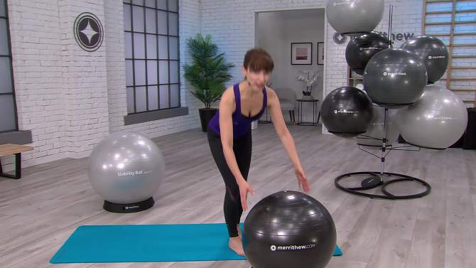 Stott Pilates Stability Ball Plus with Pump - Silver (65cm), 2 of 6, play video