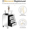 VINGLI Mirrored Nightstand with 3 Drawers Modern End Table Bed Side Table with Mirrored Finish - 4 of 4