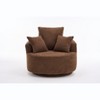 TiramisuBest Oversize Round Swivel Chair Cozy Club 360 degrees Swivel Sofa with 3 Pillows Chenille Fabric with Gray for sofa - 2 of 4