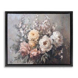 Stupell Industries Roses & Peonies on Gray, 25" x 31" - 1 of 4