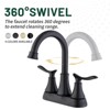 2-Handle 4-Inch Matte Black Bathroom Faucet, Bathroom Vanity Sink Faucets with Pop-up Drain and Supply Hoses - 4 of 4