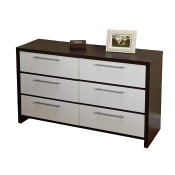 6 Drawer Chest White Espresso - Buylateral