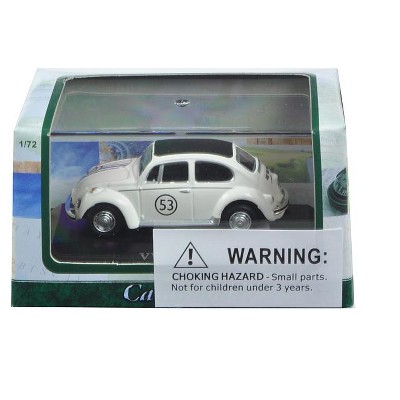 Volkswagen Beetle #53 White in Display Case 1/72 Diecast Model Car by Cararama