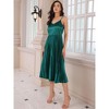 INSPIRE CHIC Women's Satin Spaghetti Strap V-Neck Pleated  Party Cocktail Midi Dress - 2 of 4