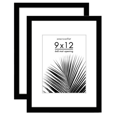 Americanflat 2 Pack of Picture Frames with Mat - Plexiglass Cover