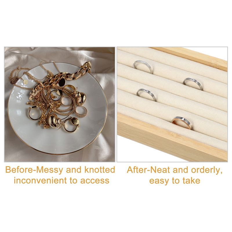 Unique Bargains Stackable Bamboo Rings Jewelry Storage Tray 1 Pcs, 5 of 7