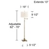 360 Lighting Westbury Modern 70" Tall Standing Floor Lamp Skinny Adjustable Swing Arm Gold Metal Brass Finish Linen Diamond Pleated White Shade - 4 of 4