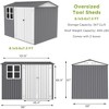 8x6Ft Outdoor Storage Shed, Large Metal Garden Tool Shed With Window, Sloping Roof And Lockable Door, For Backyard, Patio, Garage, Lawn Tool Storage - 3 of 4