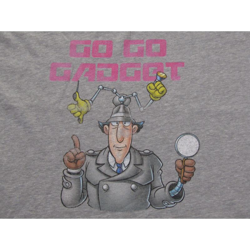 GO GO Classic Inspector Gadget Women's Heather Gray Cropped Tee, 2 of 3