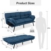 Dyonery 71" Convertible Futon Sofa Bed,Memory Foam Futon Couch,Memory Foam Modern Folding Loveseat Sofa Bed, for Living Room,Office - 2 of 4