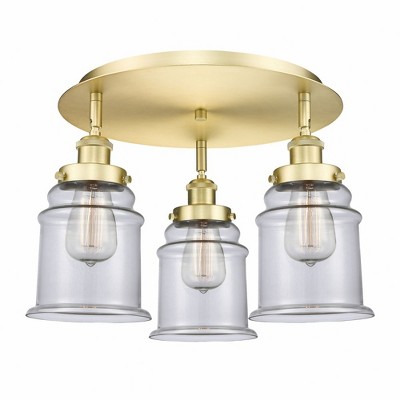 Canton - 3 Light Flush Mount In Industrial Style-10.75 Inches Tall and 17.75 Inches Wide