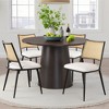 MAYEERTY White Dining Chairs Set of 2, Rattan Backrest, Metal Frame, Boucle Upholstery for Living Room - 3 of 4