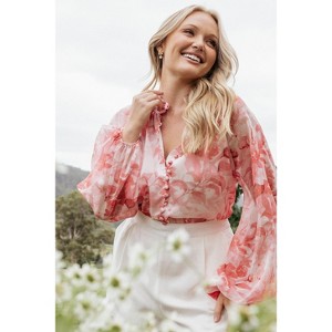 Petal and Pup Marni Top - Pink Floral S - 1 of 4