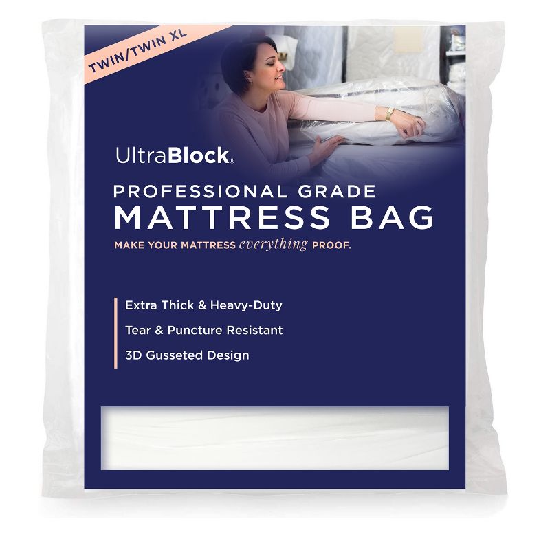 UltraBlock Mattress Bags for Moving - 6 Mil Thick Plastic Mattress Storage Bag Cover, 1 of 7