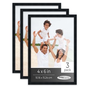 PosterPalooza | Pack of 3 Matte Black Picture Frames | Solid Wood | UV-Resistant Acrylic | Easy Gallery Wall - 1 of 4