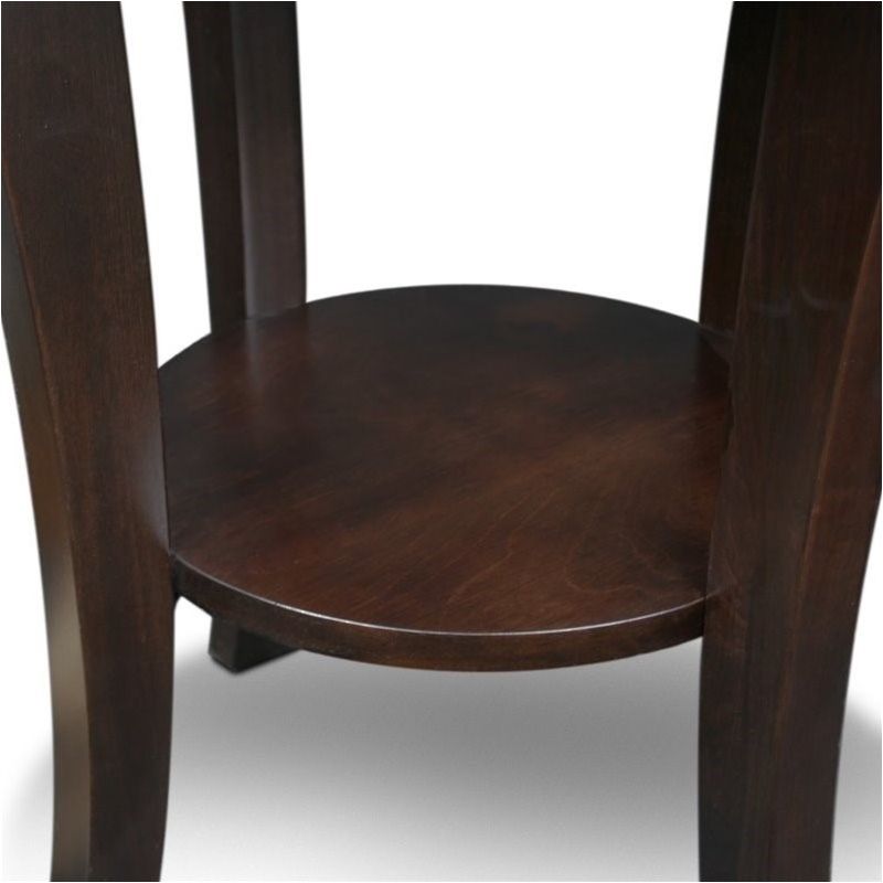 Leick Furniture Boa Round Wood End Table in Chocolate Cherry, 2 of 5