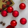 Northlight 2-Finish Christmas Ball Glass Ornaments - 3.25" (80mm) - Red - 6ct - 2 of 3