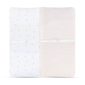 Ely's & Co. Baby Changing Pad Cover - Cradle Sheet 100% Combed Jersey Cotton Pink for Baby Girl - 1 of 4