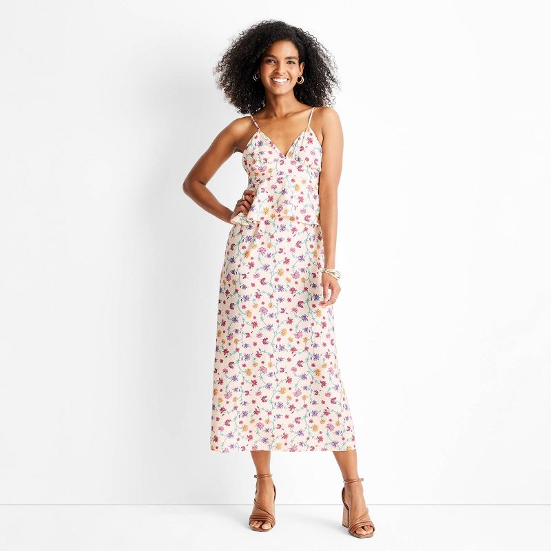Women's Floral Print Sleeveless Empire Ruffle Midi Dress - Future Collective™ with Jenny K. Lopez, 1 of 11