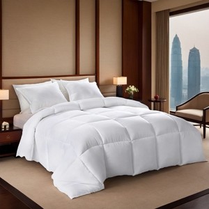 SEVOBAL Quilts Plump Duvet, Extra Large Checkered Quilting Luxury hotel-grade for bedrooms and guesthouses, White, 104"*90"*1" - 1 of 4