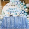 Wikineon Sequined Tablecloth 90x90inch Baby Blue Table Cloth Shimmer Square Drape Table Linens for Wedding and Event Banquet - 2 of 4