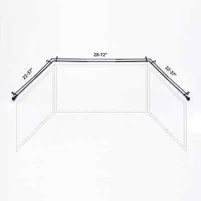 Black Adjustable Steel Bay Window Double Curtain Rod