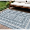 Denim Blue And Ivory Geometric Washable Indoor Outdoor Area Rug - 2 of 4