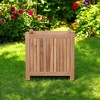 HomeRoots 22" Natural Solid Wood Indoor Outdoor Square Planter Box - 2 of 4