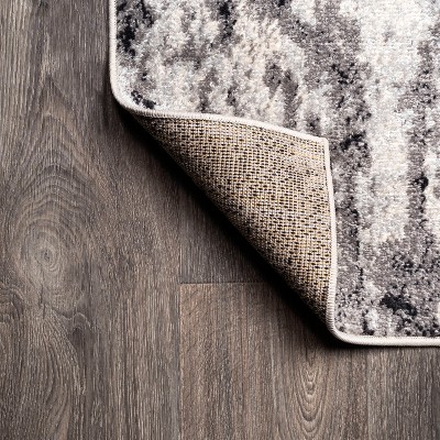 Storm Abstract Reversible Area Rug in Gray/Cream - Easy Care
